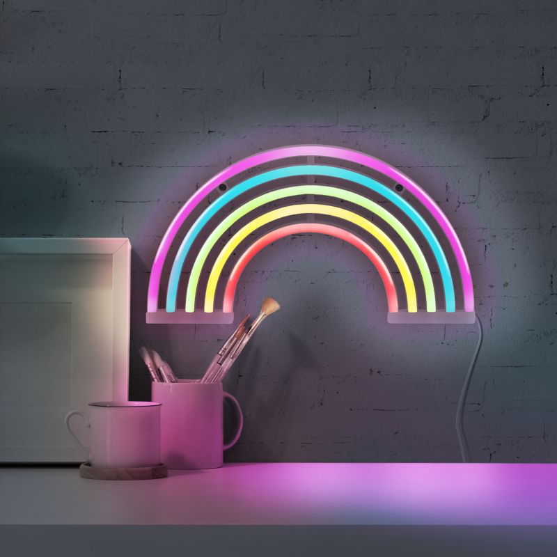 LED-væglampe Neon Regnbue USB 30x16,5 cm Hvid
