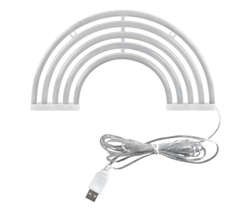 LED-væglampe Neon Regnbue USB 30x16,5 cm Hvid