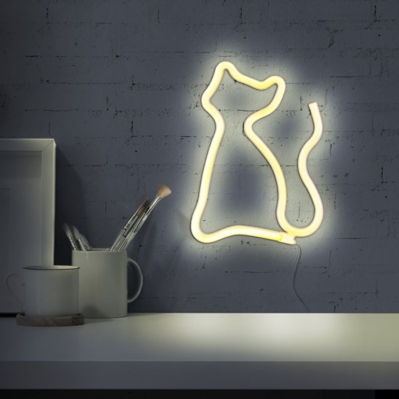 LED-væglampe Neon Kat USB 15x170x235 mm Hvid