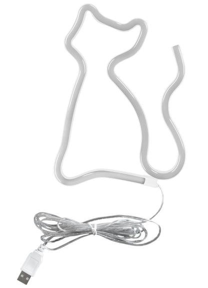 LED-væglampe Neon Kat USB 15x170x235 mm Hvid