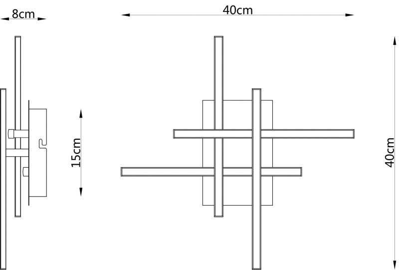 LED Væglampe Alani 4-punkts 660 lm 40 cm Krom