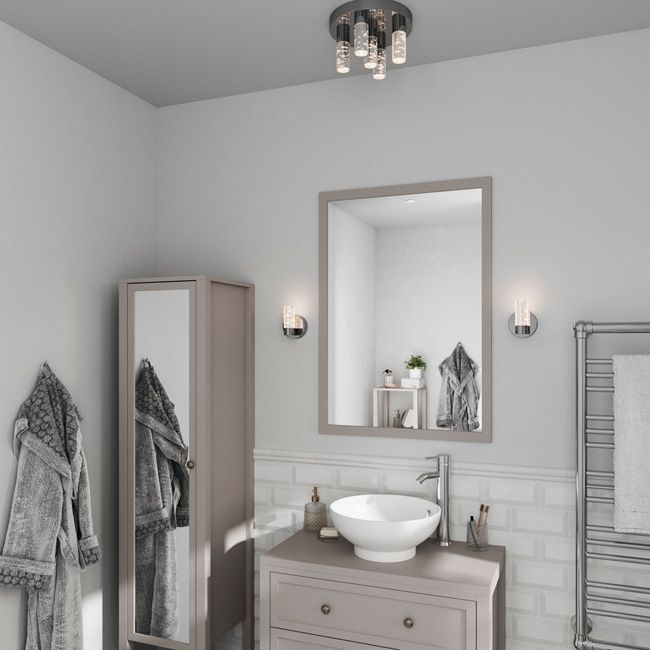 LED-væglampe GoodHome Myvat 400 LM 4000 K IP44 krom