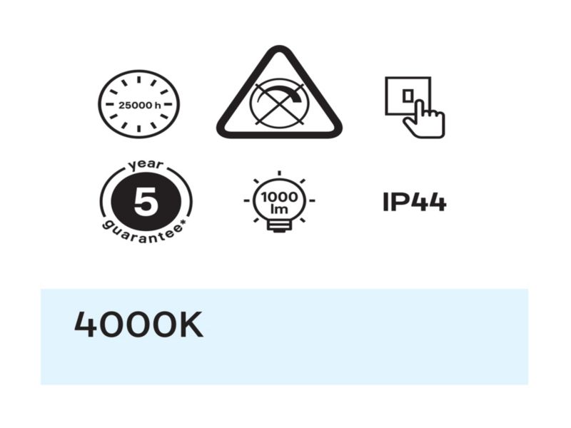 LED-væglampe GoodHome Yucata 1000 lm 4000 K IP44 krom