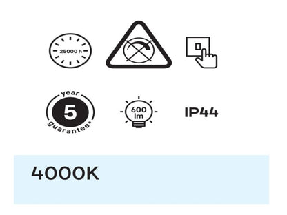 LED-væglampe GoodHome Yucata 600 lm 4000 K IP44 krom