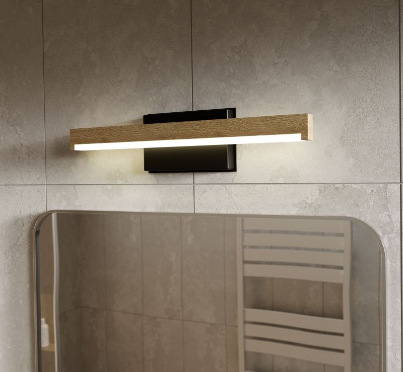 LED-væglampe Linea 1 x 5 W 400 lm sort/træ