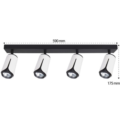 LED-væglampe XUDO firedobbelt justerbar 4 x GU10 hvid-sort 1 stk.