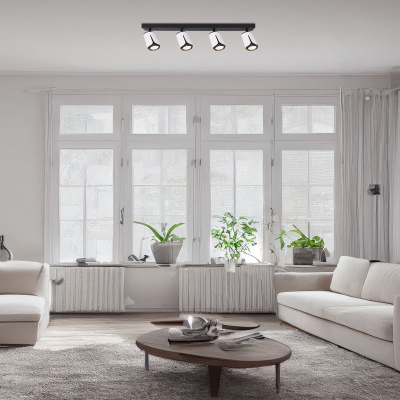 LED-væglampe XUDO firedobbelt justerbar 4 x GU10 hvid-sort 1 stk.