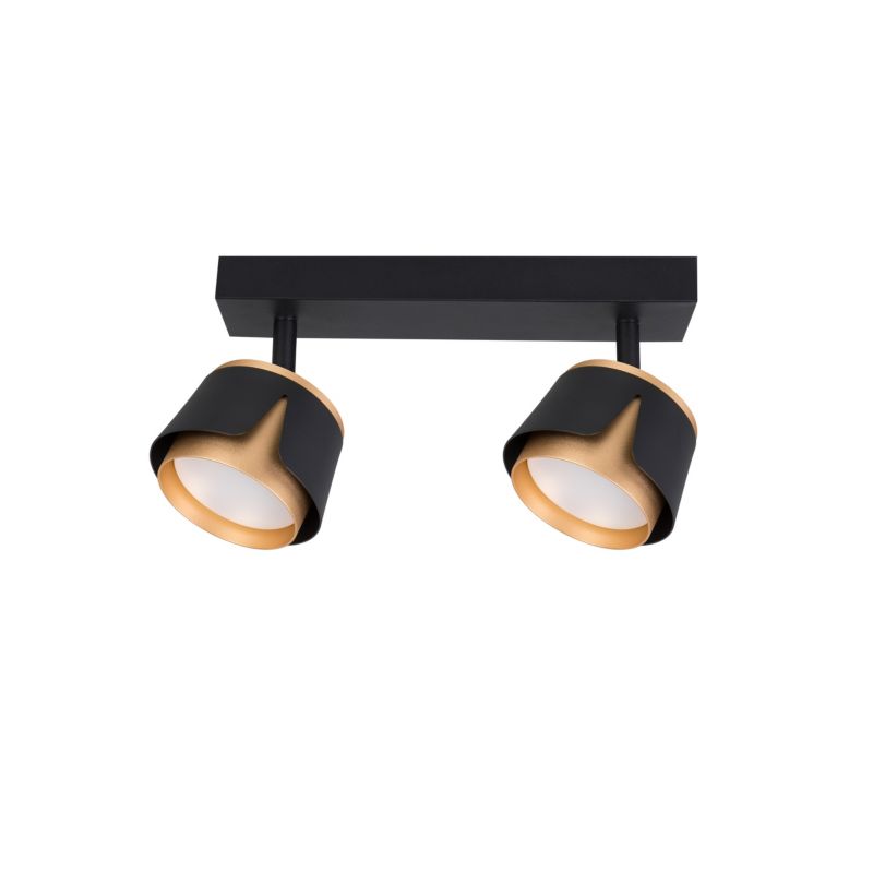 XUDO dobbelt LED-væglampe med justerbare lamper 2 x GX53 mat-sort og guld