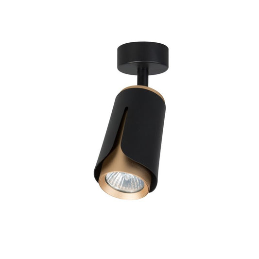 LED-væglampe XUDO enkelt justerbar 1 x GU10 mat-sort og guld 1 stk.