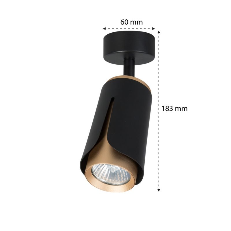 LED-væglampe XUDO enkelt justerbar 1 x GU10 mat-sort og guld 1 stk.
