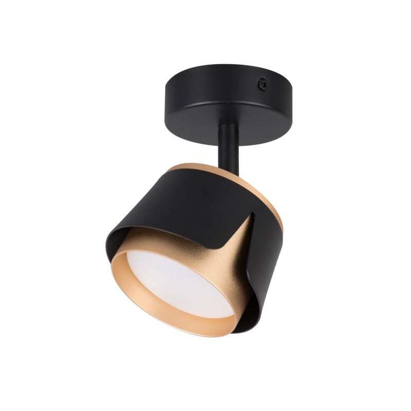 LED-væglampe XUDO enkelt justerbar 1 x GX53 mat-sort og guld 1 stk.