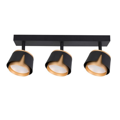 LED-væglampe XUDO tredobbelt justerbar 3 x GX53 mat-sort og guld