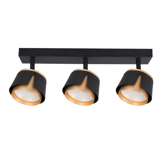 LED-væglampe XUDO tredobbelt justerbar 3 x GX53 mat-sort og guld