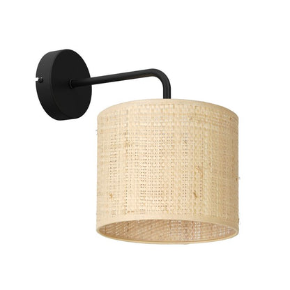 Væglampe Rattan 1xE27 Beige 26x18x24 cm