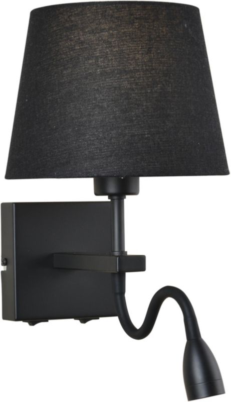 Norte væglampe 1 x 60 W plus 3 W LED E27 sort