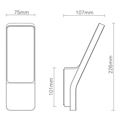 LED-væglampe 1200 lm 3000 K IP44 Sort