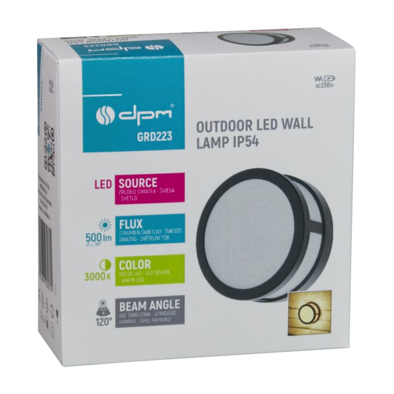 Væglampe Flow 560 lm 3000 K IP 65 Sort