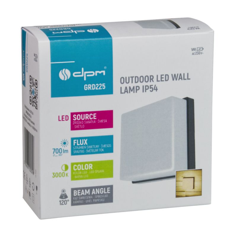 Væglampe Flow 560 lm 3000 K IP 65 Sort