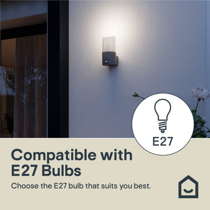 Kinkiet Ogrodowy Chicory 1 x E27 Med Bevægelsessensor Mørkegrå