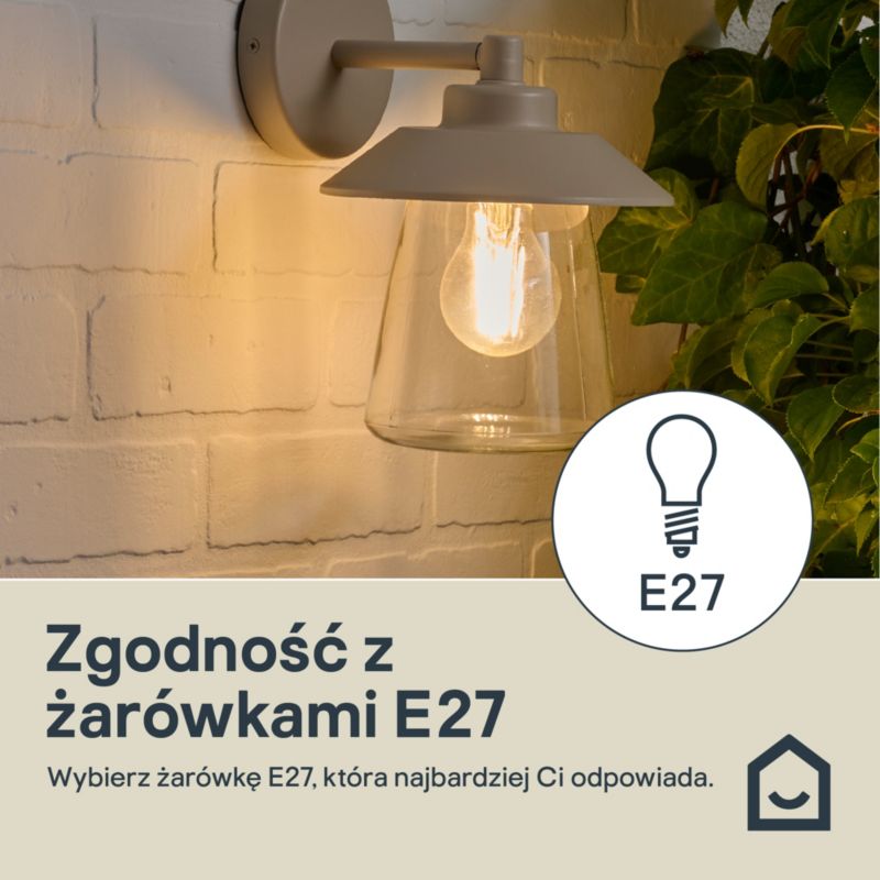 Kinkiet Ogrodowy Kebel 1xE27 Beżowy 5063022067234