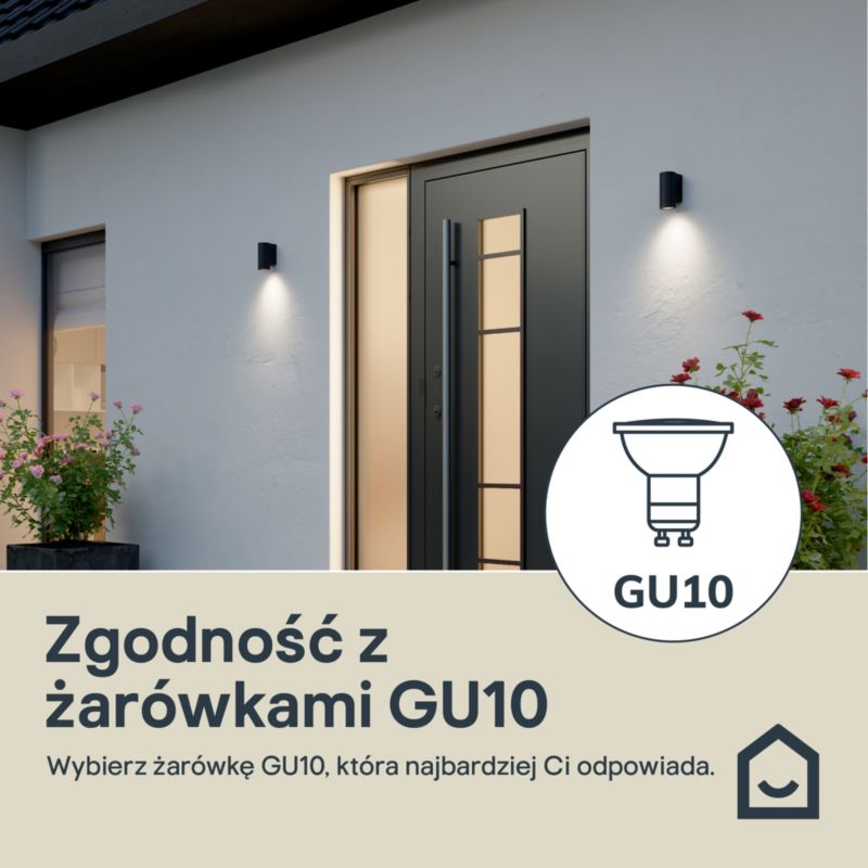 Væglampe Tongoa 1xGU10 Sort 90x60x130 mm