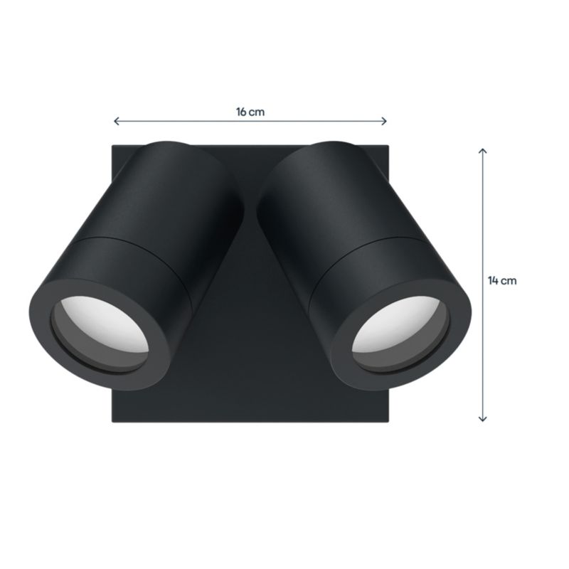 Vægarmatur Tongoa 2xGU10 Sort 160 mm