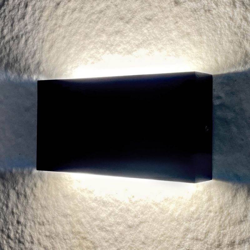 LED-væglampe Chicago Rektangulær 4000K IP44 Sort
