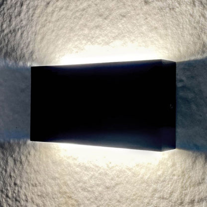 LED-væglampe Chicago Rektangulær 4000K IP44 Sort
