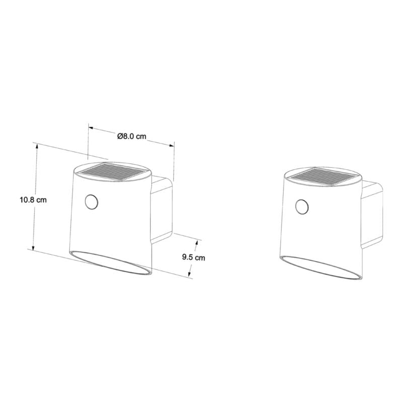 Solarlampe 240 lm 5000 K IP44 med Bevægelsessensor Sort