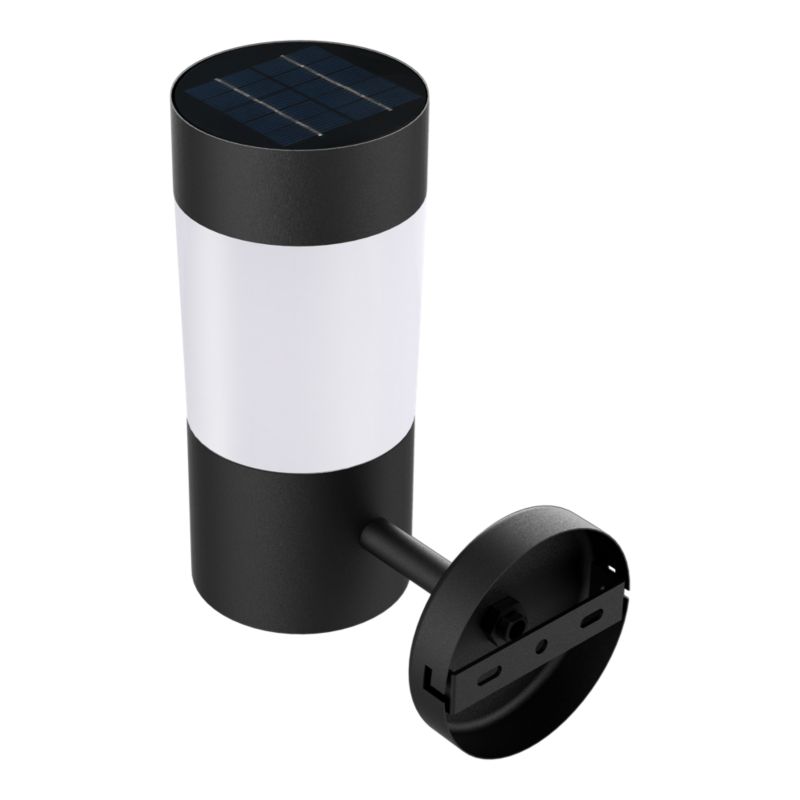 Solarklinket Hollis 240 lm 4000 K IP44 med Bevægelsessensor Sort
