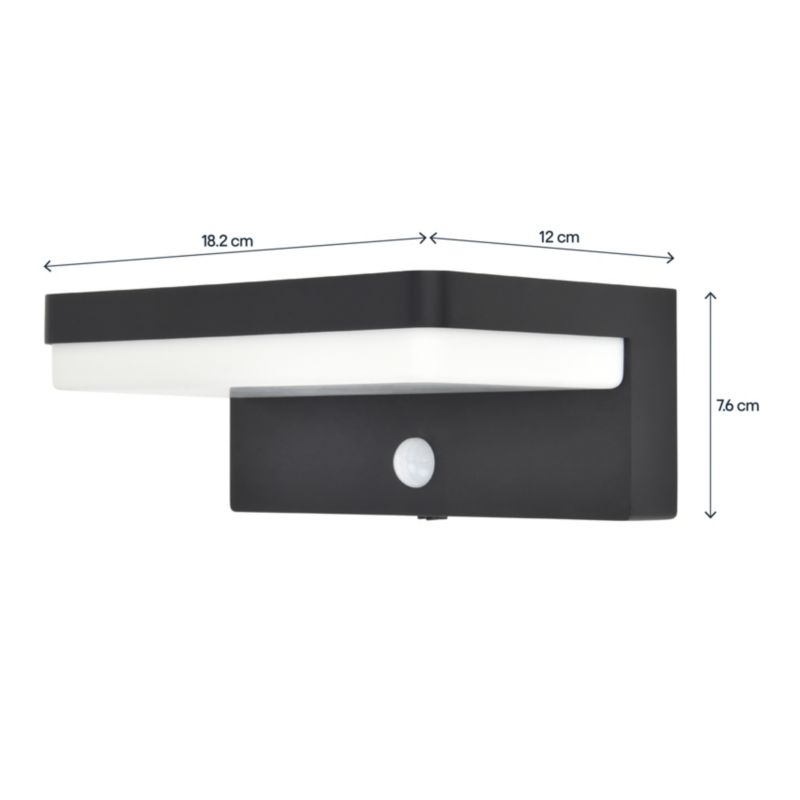 Solarklink Woodruff 600 lm 5000 K med Bevægelsessensor Sort