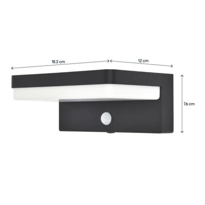 Solarklink Woodruff 600 lm 5000 K med Bevægelsessensor Sort