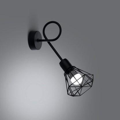 Sollux Lighting ARTEMIS 1S væglampe i sort, 1 stk.