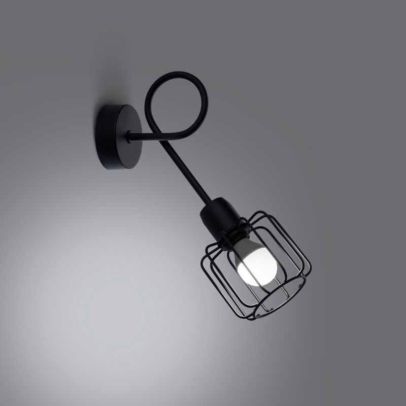 Sollux Lighting BELUCI 1S væglampe i sort, 1 stk.