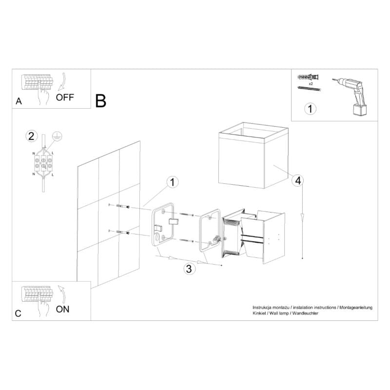 Sollux Lighting LUCA sort LED væglampe IP54 1 stk.