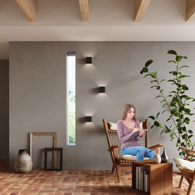 Sollux Lighting LUCA sort LED væglampe IP54 1 stk.