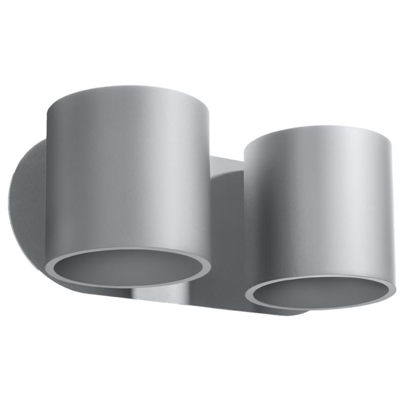 Sollux Lighting ORBIS 2 grå dobbelt væglampe i aluminium, 1 stk.