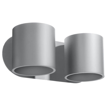 Sollux Lighting ORBIS 2 grå dobbelt væglampe i aluminium, 1 stk.