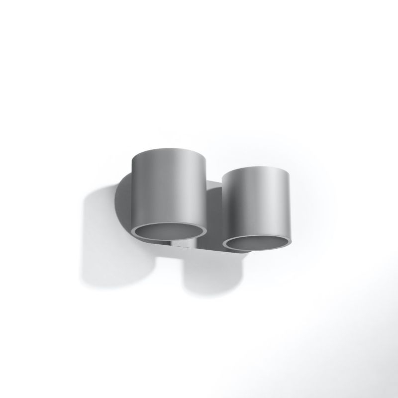 Sollux Lighting ORBIS 2 grå dobbelt væglampe i aluminium, 1 stk.