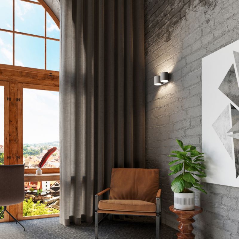 Sollux Lighting ORBIS 2 grå dobbelt væglampe i aluminium, 1 stk.