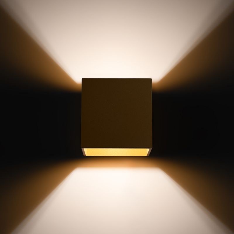 Væglampe Sollux Lighting QUAD 1 i guld, 1 stk.