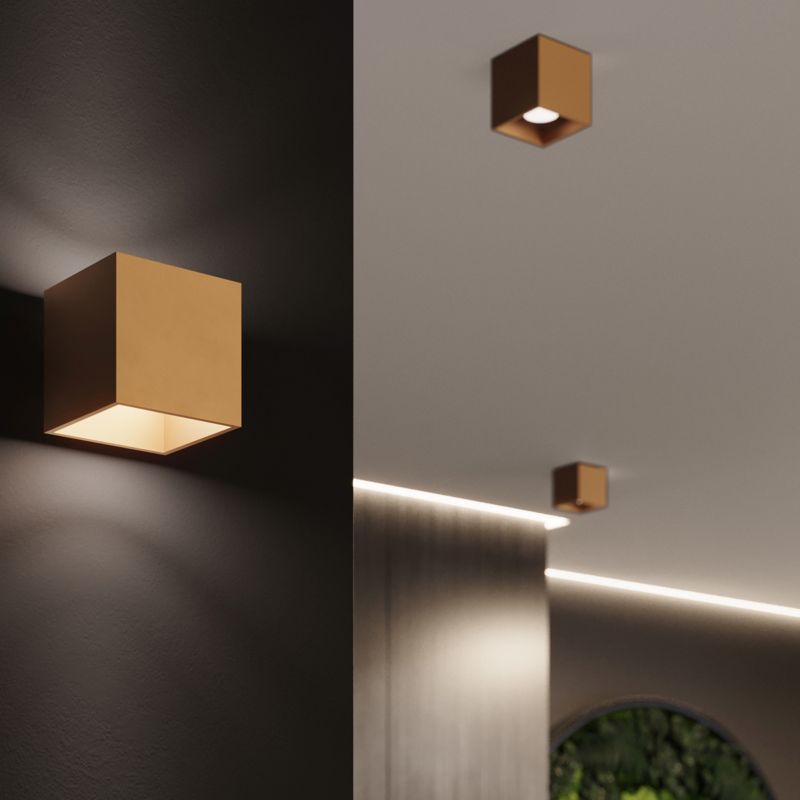 Væglampe Sollux Lighting QUAD 1 i guld, 1 stk.