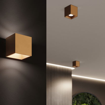 Væglampe Sollux Lighting QUAD 1 i guld, 1 stk.