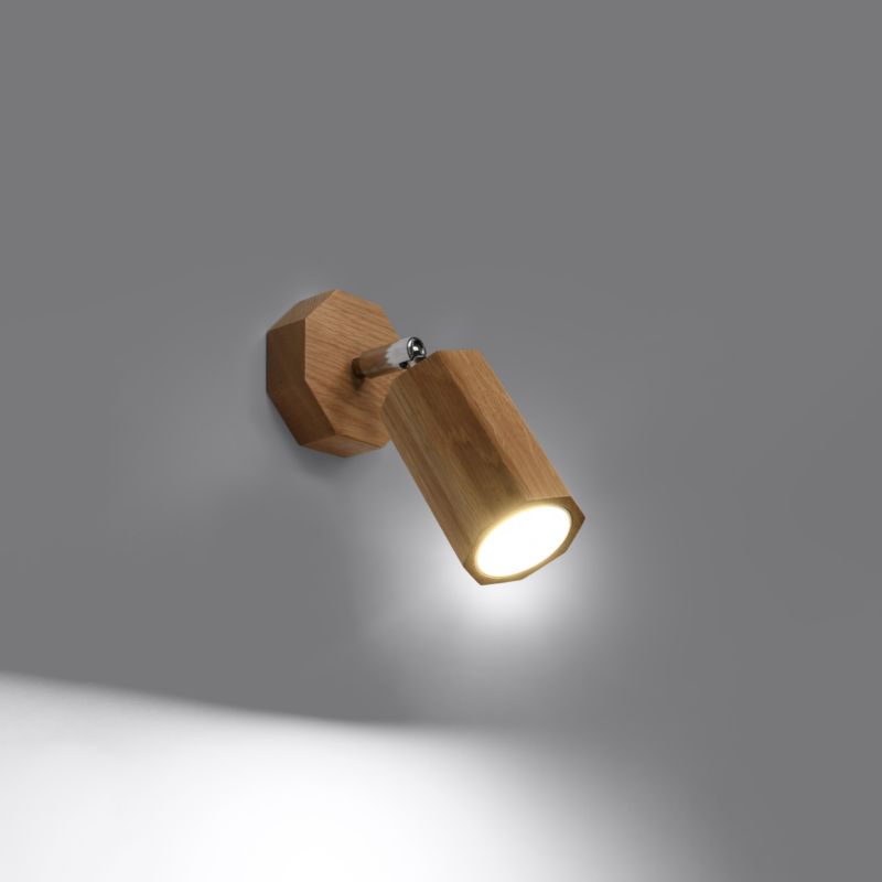 Væglampe Sollux Lighting ZEKE egetræ 1 stk.