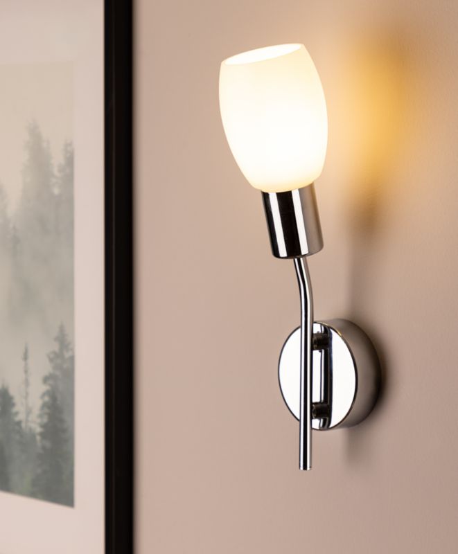 Væglampe SPOT Light 1xE14 med hvid og krom i minimalistisk design fra polsk producent, 1 stk.