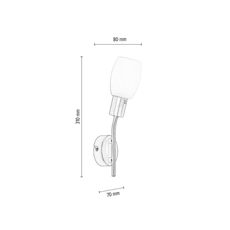 Væglampe SPOT Light 1xE14 med hvid og krom i minimalistisk design fra polsk producent, 1 stk.