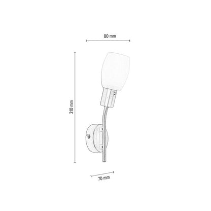 Væglampe SPOT Light 1xE14 med hvid og krom i minimalistisk design fra polsk producent, 1 stk.