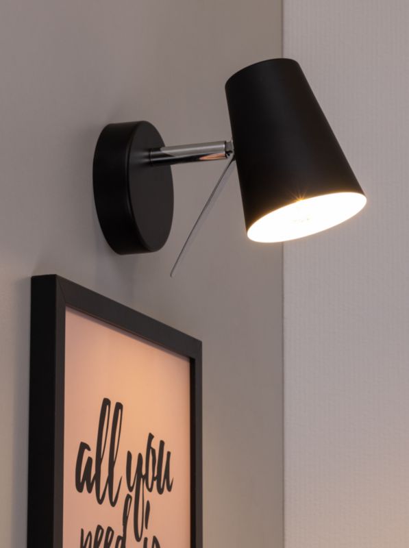 Væglampe SPOT Light 1xE14 Max. 40W Elegant sort i minimalistisk stil, polsk producent, 1 stk.
