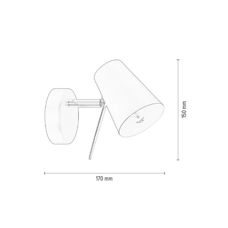 Væglampe SPOT Light 1xE14 Max. 40W Elegant sort i minimalistisk stil, polsk producent, 1 stk.