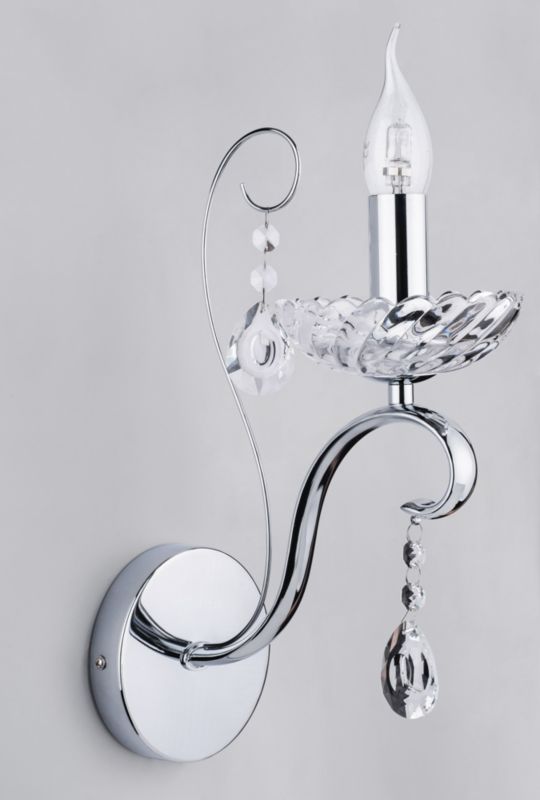 Væglampe SPOT Light 1xE14 Max. 40W Elegant kombination af krom og transparent glas, 1 stk.